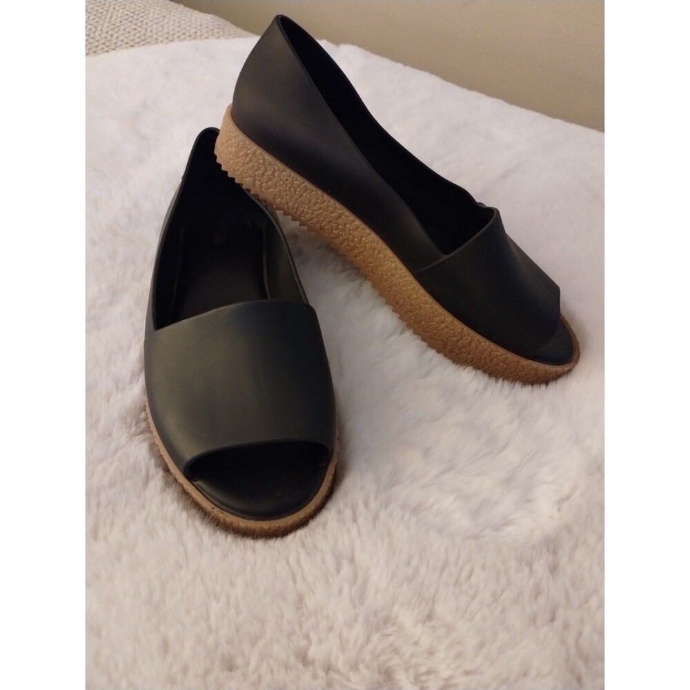 Melissa Shoes Black Open Toe Slip-On Platform Peep Toe Women's Size 8 US/39 EUR